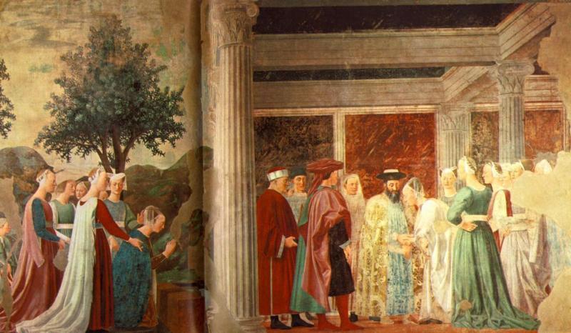 Piero della Francesca Adoration of the Holy Wood and the Meeting of Solomon and Queen of Sheba oil painting picture